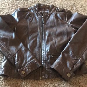 Brown leather jacket